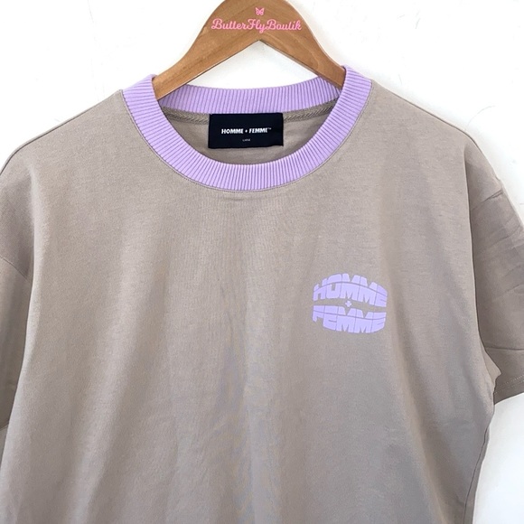 (A8) NEW Homme + Femme Crewneck Short Sleeve tee shirt, Size Large, NWOT - Picture 3 of 7